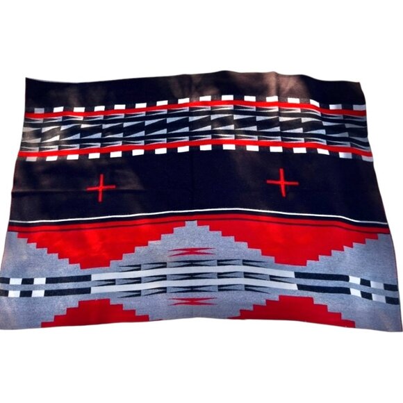 Pendleton Hidatsa Earth Pattern Blanket Remnants Am Indian College Fund 66.5x 63 - Picture 14 of 15